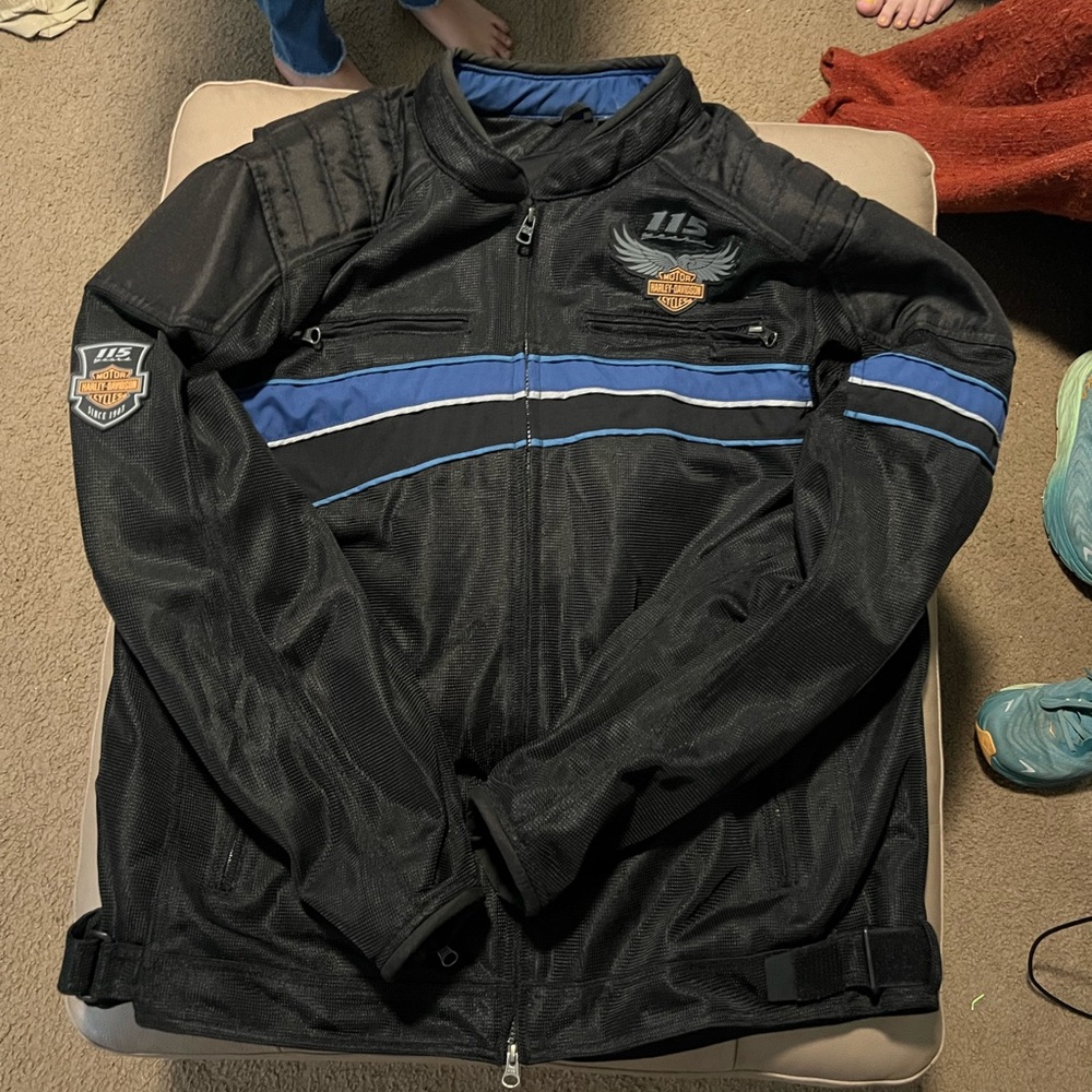 2X Men Harley Davidson Black Armored Motorcycle Jacket - 115th Anniversary